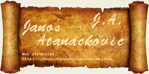 Janoš Atanacković vizit kartica